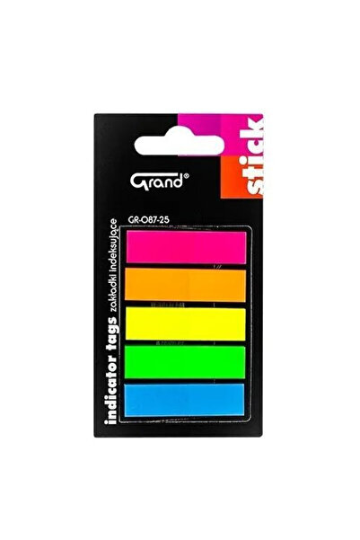 GRAND Etichete index GR-087-25, drepte, adezive, 45x12 mm, Multicolor, 125 buc