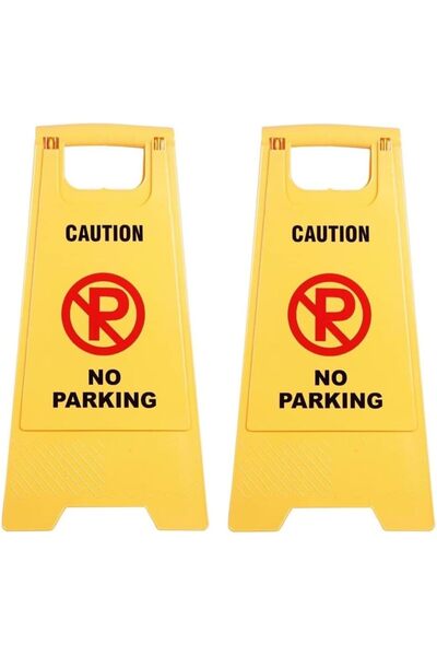 festive No Parking Foldable Yellow Caution Board Anti Parking Barrier Sign Bo...