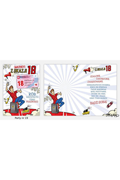 STAMP Carnet pentru a 18-a aniversare cu autocolant (certificat) + plic B6, 1...