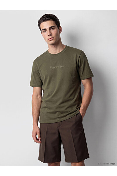 LC Waikiki Tricou bărbătesc cu guler rotund, brodat, croială standard