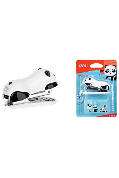 Deli Capsator panda, DELI, 15 foi, alb, set cu agrafe