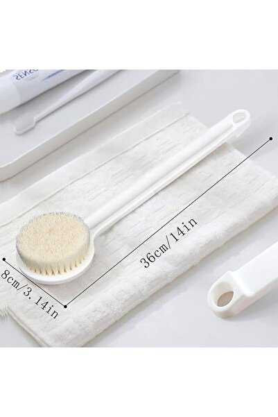 Yallabena Long-Handled Soft-Bristle Shower Back Scrubber – Body Exfoliating B...