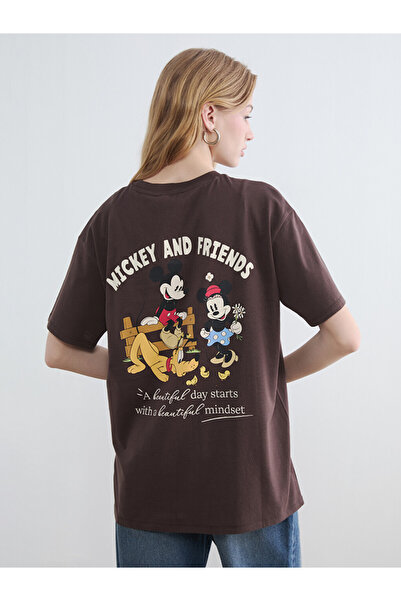 LC Waikiki Tricou de damă din bumbac 100% cu imprimeu Mickey Mouse