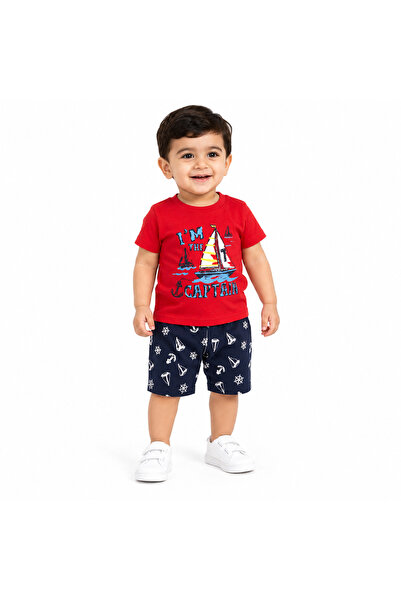 Generic Boy's 2-Piece Outfit Set, Printed T-Shirt and Nautical Shorts, Age 2 ...