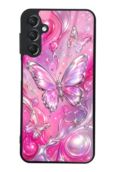 Spoyi Samsung A24 Pink Prism Butterfly Design Glossy Phone Case