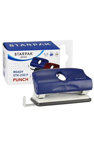 Starpak Perforator STK-230 P, antiderapant, capacitate 10 coli, granat, 80mm