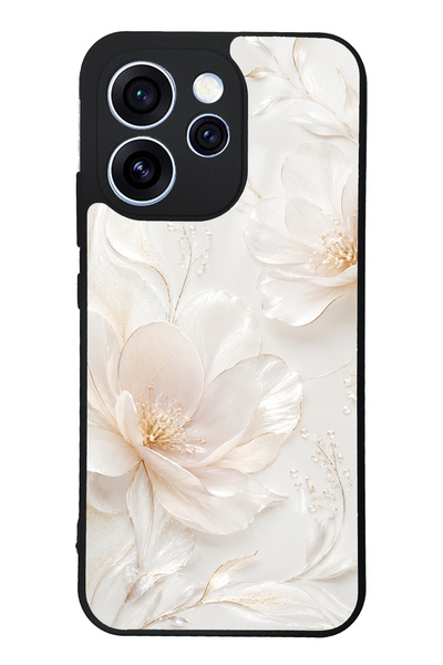 Spoyi Oppo Reno 15 Pro Ivory Pearl Blossom Tasarımlı Glossy Telefon Kılıfı