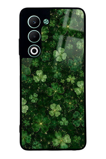 Spoyi Oppo A5 5G Emerald Lucky Clover Tasarımlı Glossy Telefon Kılıfı