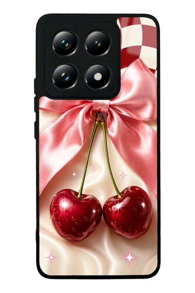 Spoyi Xiaomi Mi 14t Glossy Phone Case with Cherry Picnic Bow Design
