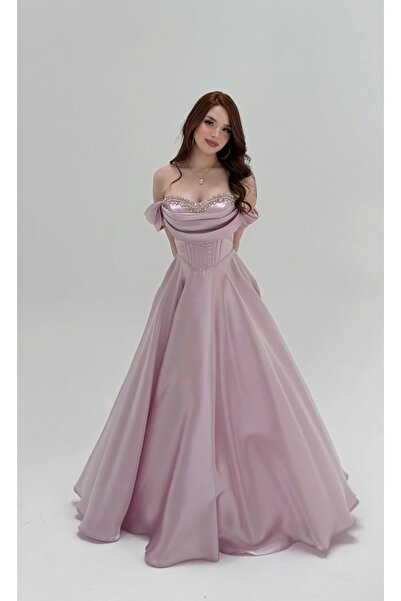 ayşenur Dinçer butik Soft Glam Abiye Pudra