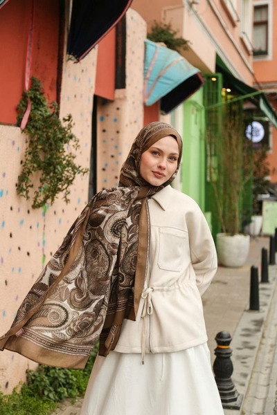 ENRİCO FERRİ Petra Ethnic Pattern Shawl - Brown