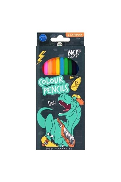 Starpak Creioane colorate/creioane Skate Dino, cutie cu fereastra pentru expu...