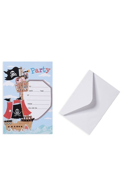 Baloane Vesele Set 10 Invitatii Petrecere Pirat ACC63