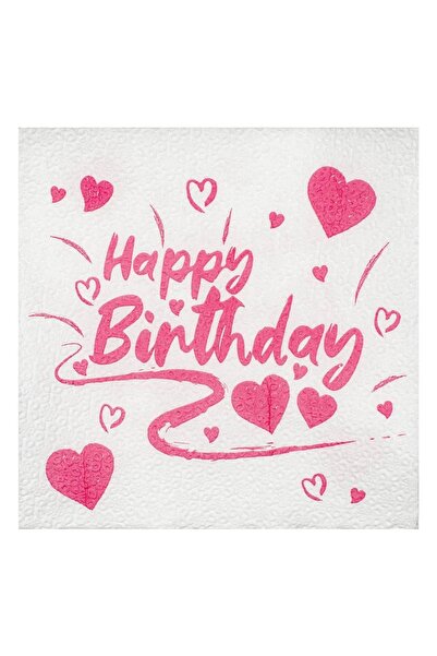 Baloane Vesele Set 40 Servetele Happy Birthday Cu Inimioare SRV58