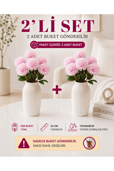MD Aspiz Flowers 2 باقة من الزهور الاصطناعية 7 باقات من زهور الأقحوان الأرجوا...