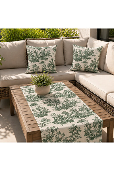 NURHAN HOME COLLECTION Toile de Jouy staza i set od 2 jastučnice za balkon i ...