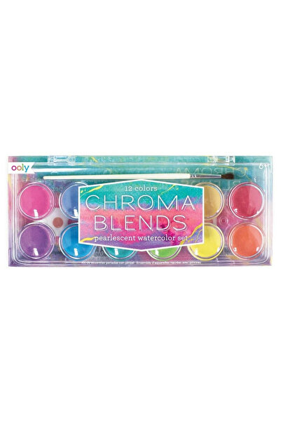 OEM Acuarele sidefate Chroma Blends 12 culori cu pensulă