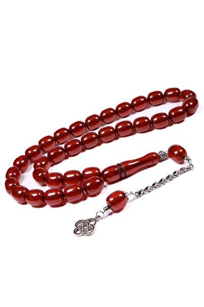 TESBİHKENTİ Large Size Honey Color Airplane Glass Prayer Beads 13X11 mm