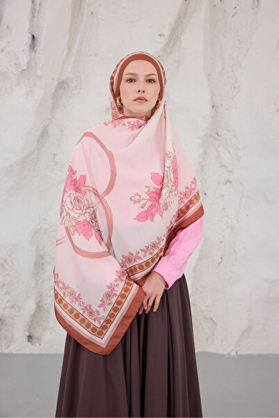 Mira İpek Sunshine Series Patterned Cotton Soft Shawl Women's Colorful Shawl
