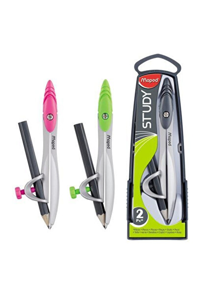 Maped Compas/cyrkiel Study, metal, cu creion inclus, in etui, multicolor, 2 buc