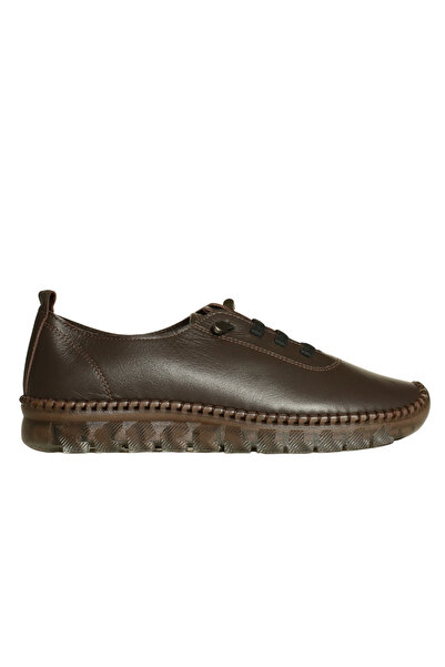 Platin Brown Leather Women's Casual Shoes