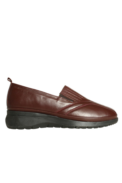 Platin Burgundy Leather Women's Comfort Casual Shoes
