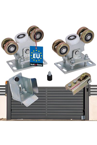 KOTARBAU Set de 5 role metalice pentru poartă culisantă, profil 80 x 80 mm