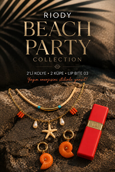 RiODY Beach Party Collection Yaz Kombin Seti 2'li Kolye 2 Küpe D&G Lip Bite 0...