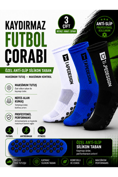 Shuttle Park 3 Pairs Unisex Special Series White Black Blue Anti Slip Non Sli...