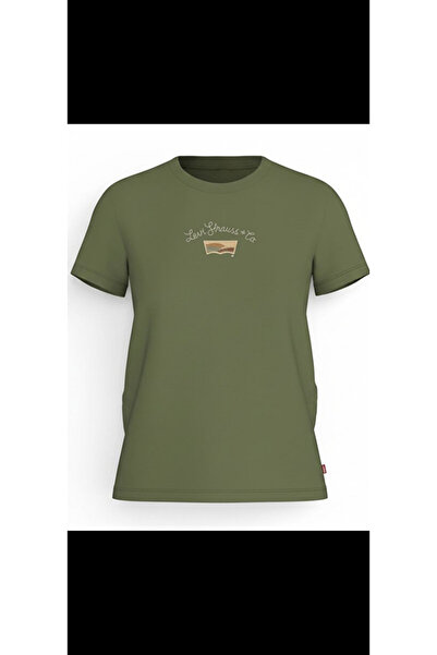 Levi's The Perfect Women's Green Round Neck T-Shirt A2086-0380