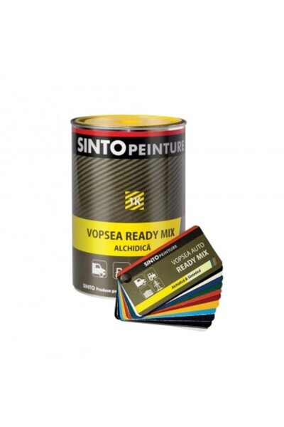 SINTO Vopsea alchidică 1K gata de utilizare, negru lucios (RAL 9005), 1L
