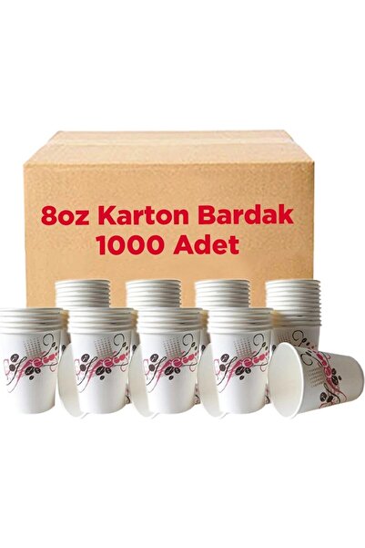 8 Oz 240 ml Karton Bardak 1000 Adet – Tek Kullanımlık Çay Kahve Içecek Bardağı