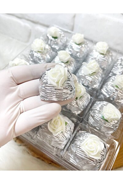 Sweet Story 50 Adet (yaklaşık 1 Kg) Gül Dekorlu Hediyelik Gümüş Papatya Model...