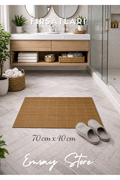 Emsay Store New Season Original Quality Bamboo Non-Slip Mat, Bathroom, Door F...
