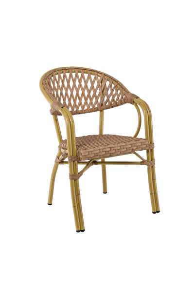 woodwell VEGERA Rattan Πολυθρόνα Dining Αλουμίνιο Φυσικό, Wicker Φυσικό, Στοι...