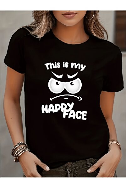12 HERTZ تي شيرت THIS IS MY Angry Print بأكمام قصيرة وياقة دائرية، قميص كاجوا...