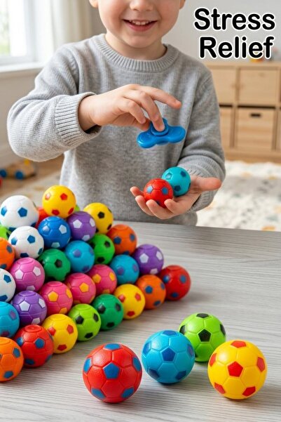 Generic 40 Pcs Plastic Stress Relief Fidget Spinner Soccer Ball Party Favor M...