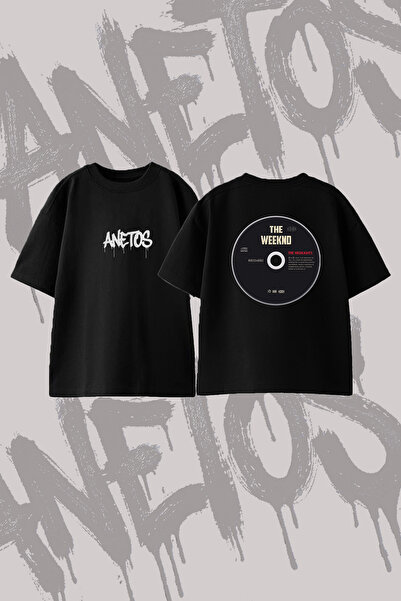 Anetos The Weeknd Highlights Σχεδιασμένο μπλουζάκι με στάμπα στην πλάτη, βαμβ...