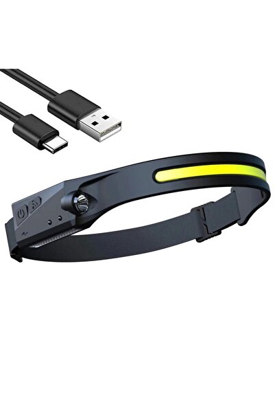 YBOSHOP Φακός κεφαλής με αισθητήρα κίνησης, COB/XPE LED, USB-C, 6 λειτουργίες...