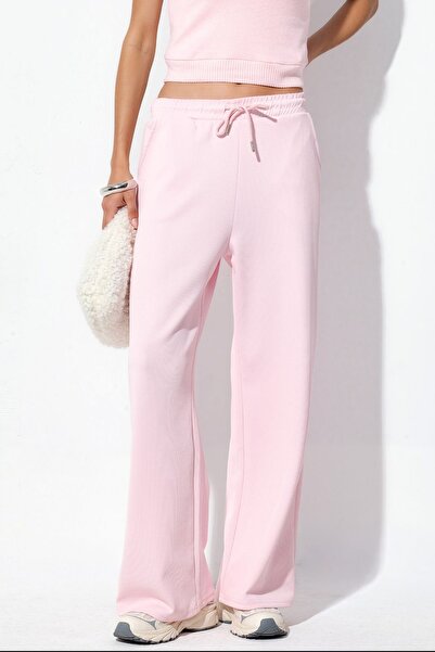 Hiccup Busem Ribbed Elastic Waist Long Trousers