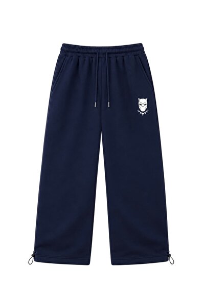zaee Panther Embroidered Adjustable Leg Baggy Sweatpants