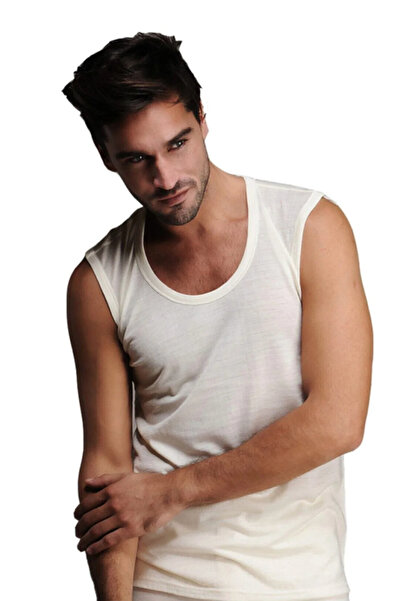 Hasyün Men'S, Cream, 100% Merino, Wool, Thermal Undershirt
