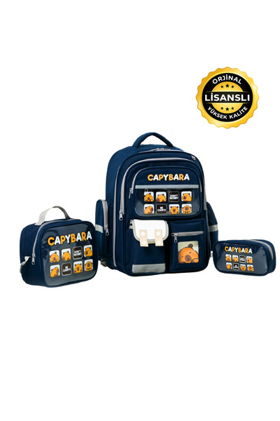 capybara Set de ghiozdane licențiate – Rucsac, cutie de prânz și trusă pentru...
