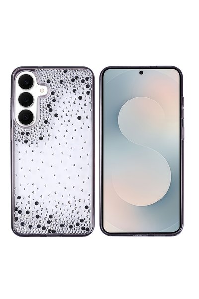 zore Galaxy S25 Fe Case Camera Raised Silvery Drop Stone Silicone Brsa