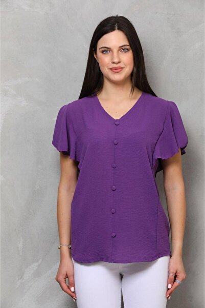 Neva Butik Bijuteri Kolları Fırfırlı Tiril Tiril Bluz