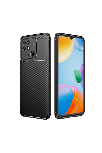 zore Xiaomi Poco C40 Case Carbon Look Silicone with Camera Protection Ultimat...