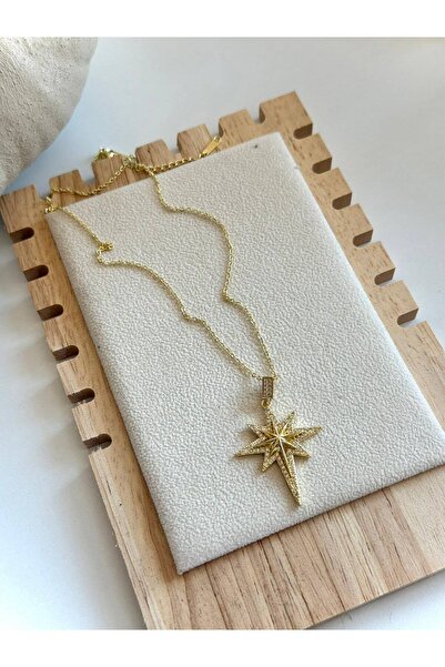 ANKA JEWELLRY Women's Stainless Steel Gold Color North Star Star-Tipped Necklace