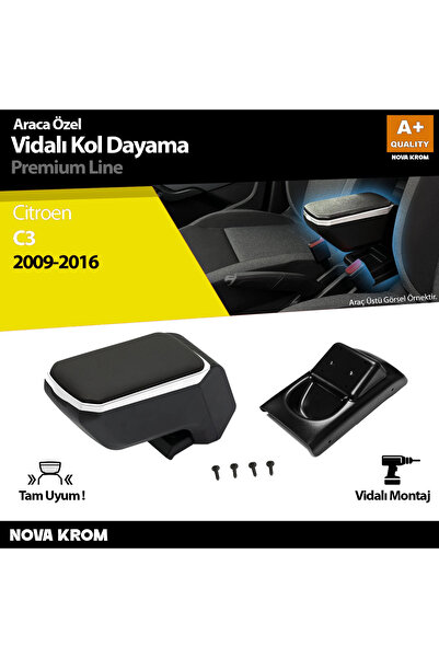 Nova Krom Citroen C3 Kol Dayama Kolçak ABS Vidalı Gri 2009-2016