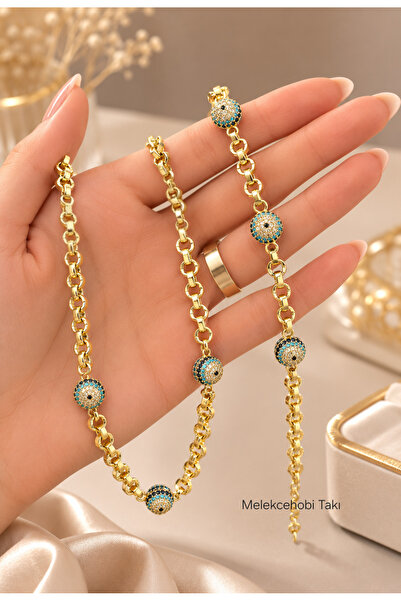 XUPING JEWELRY Melekcehobi Takı Xuping 14K Altın Kaplama Nazar Boncuklu Kolye...