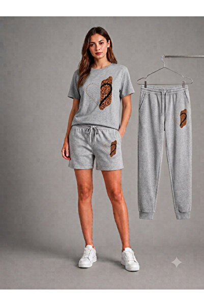 CLOTHES33 T-Shirt, Sweatpants, Shorts 3-Piece Combination, Thin Summer Sweat-...